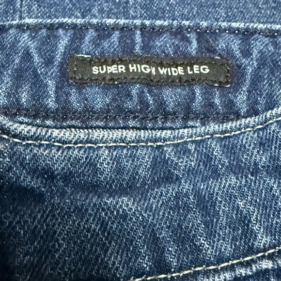 Free Assembly Super High Rise Wide Leg Jeans Dark Wash 30” Inseam Size 6 - Picture 5 of 5